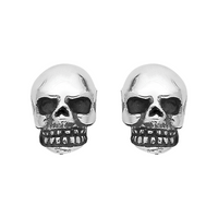 Sterling silver skull stud earrings spooky Halloween gothic alternative jewellery
