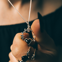 IMMORTAL LOVE - Onyx & Sterling Silver Necklace