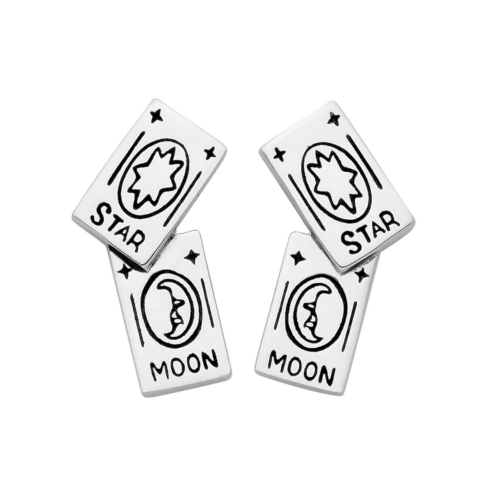 sterling silver tarot card stud earrings alt gothic alternative jewellery
