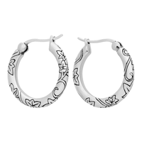Sterling silver ivy nature hoop earrings alternative jewellery