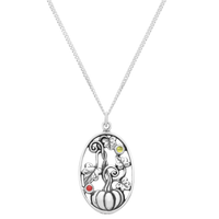 Sterling silver pumpkin gemstone Halloween necklace gothic alternative spooky jewellery