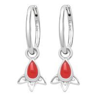 ARIA - Sterling Silver & Carnelian Hoops