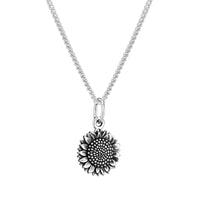 Sterling silver sunflower boho summer necklace alternative jewellery jewelry