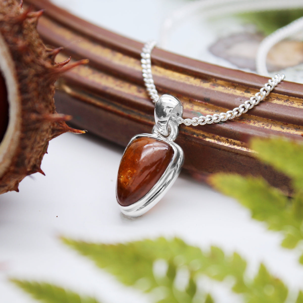 BONFIRE - Sterling Silver & Orange Kyanite Necklace