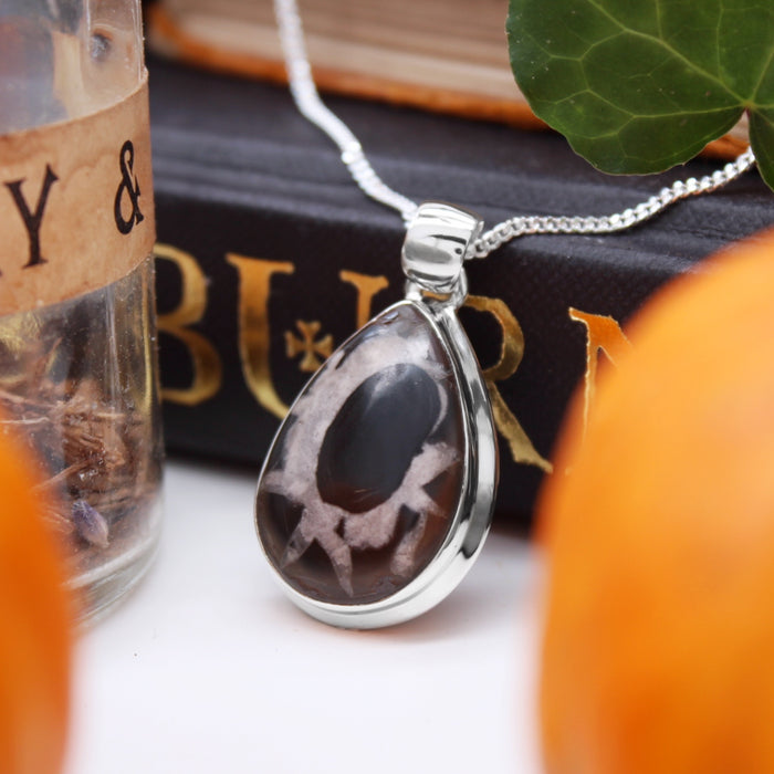DRAGON STONE - Sterling Silver & Septarian Necklace
