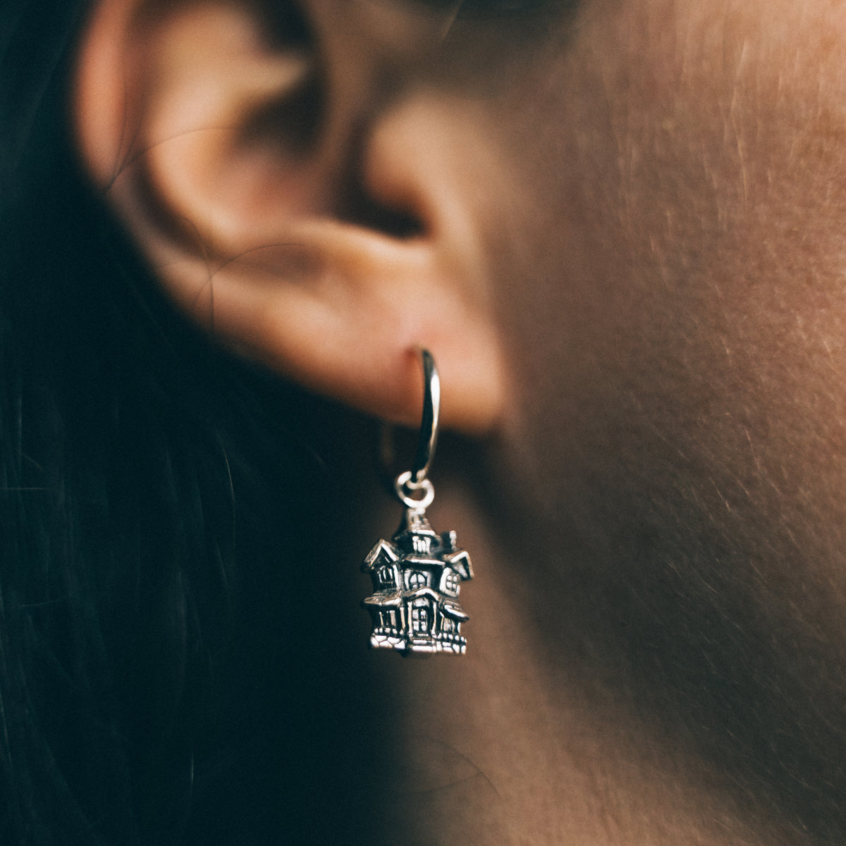 HAUNTED HOUSE - Sterling Silver Hoops