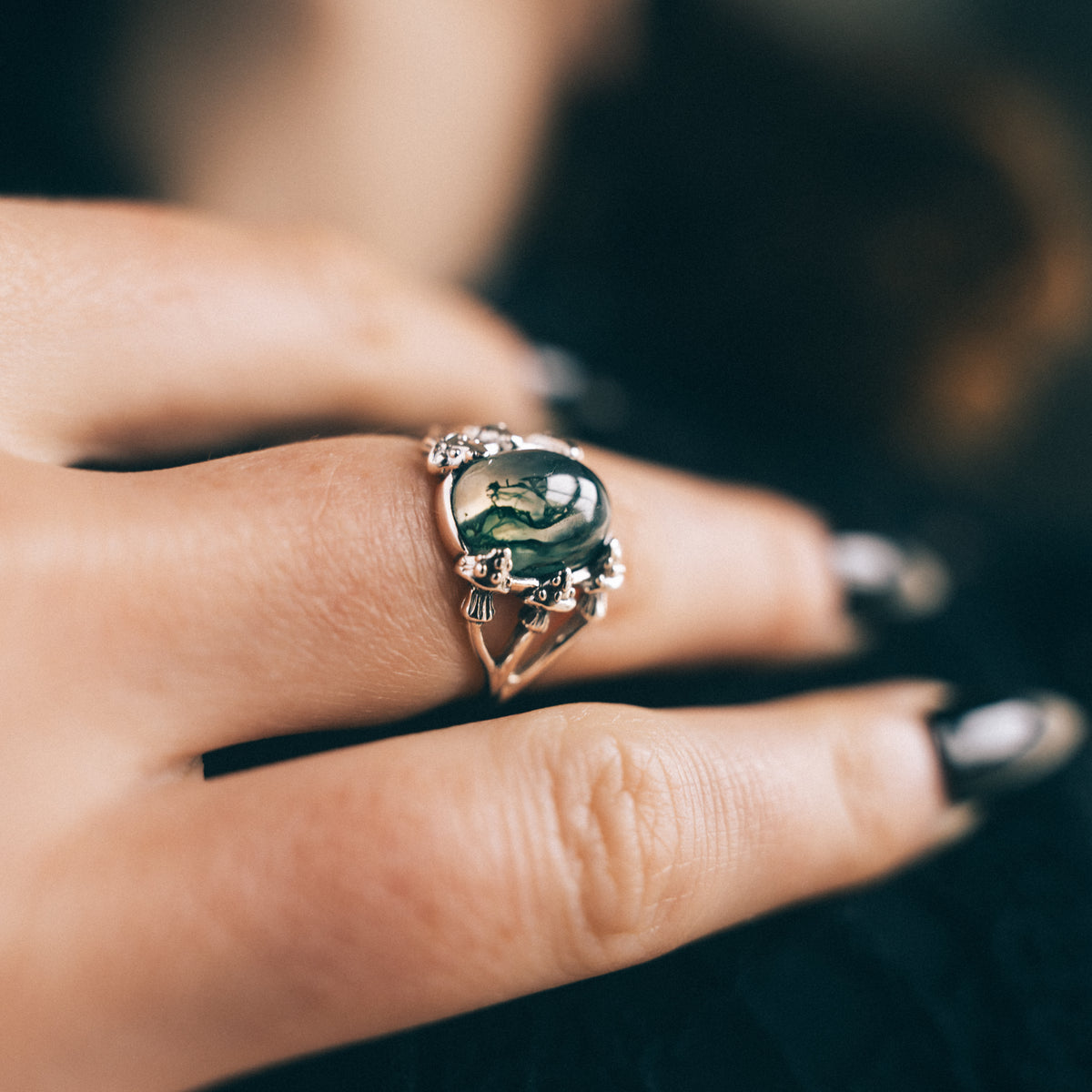 WOODLAND WHISPER - Moss Agate & Sterling Silver Ring