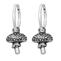 Sterling silver amantita toadstool mushroom nature earrings 