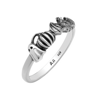 Sterling silver pumpkin ghost bat Halloween ring spooky jewellery