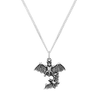 Sterling silver bat gothic Halloween jewellery necklace 