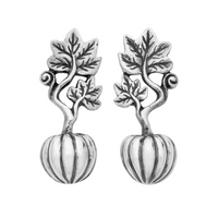 sterling silver pumpkin autumn halloween stud earrings alt alternative jewellery