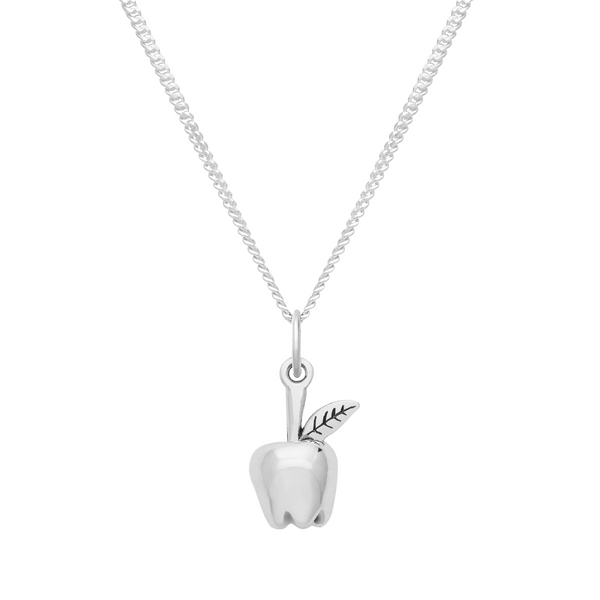 Sterling silver apple autumn necklace alt nature jewellery