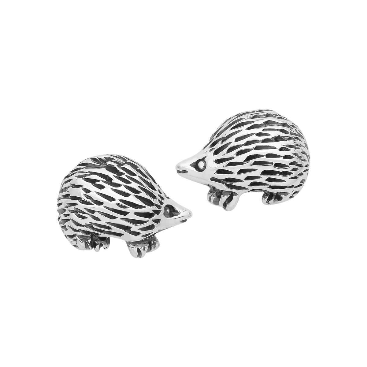 Sterling silver hedgehog wildlife stud earrings alt Sterling silver gemstone jewellery