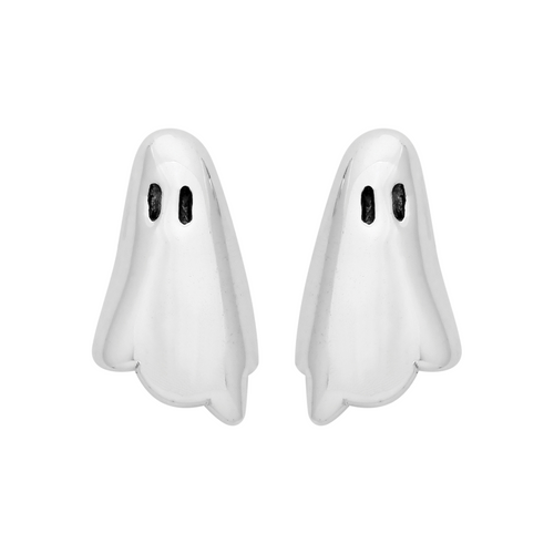 sterling silver ghost halloween stud earrings gothic alt alternative jewellery 