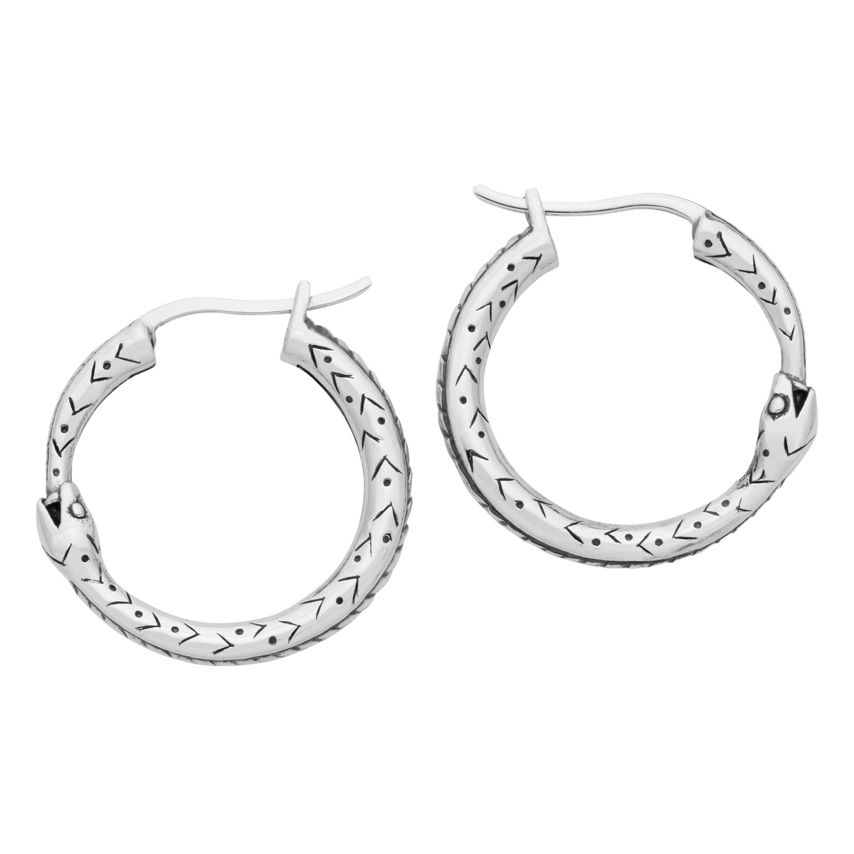 sterling silver snake ouroboros hoop earrings alt spooky halloween jewellery