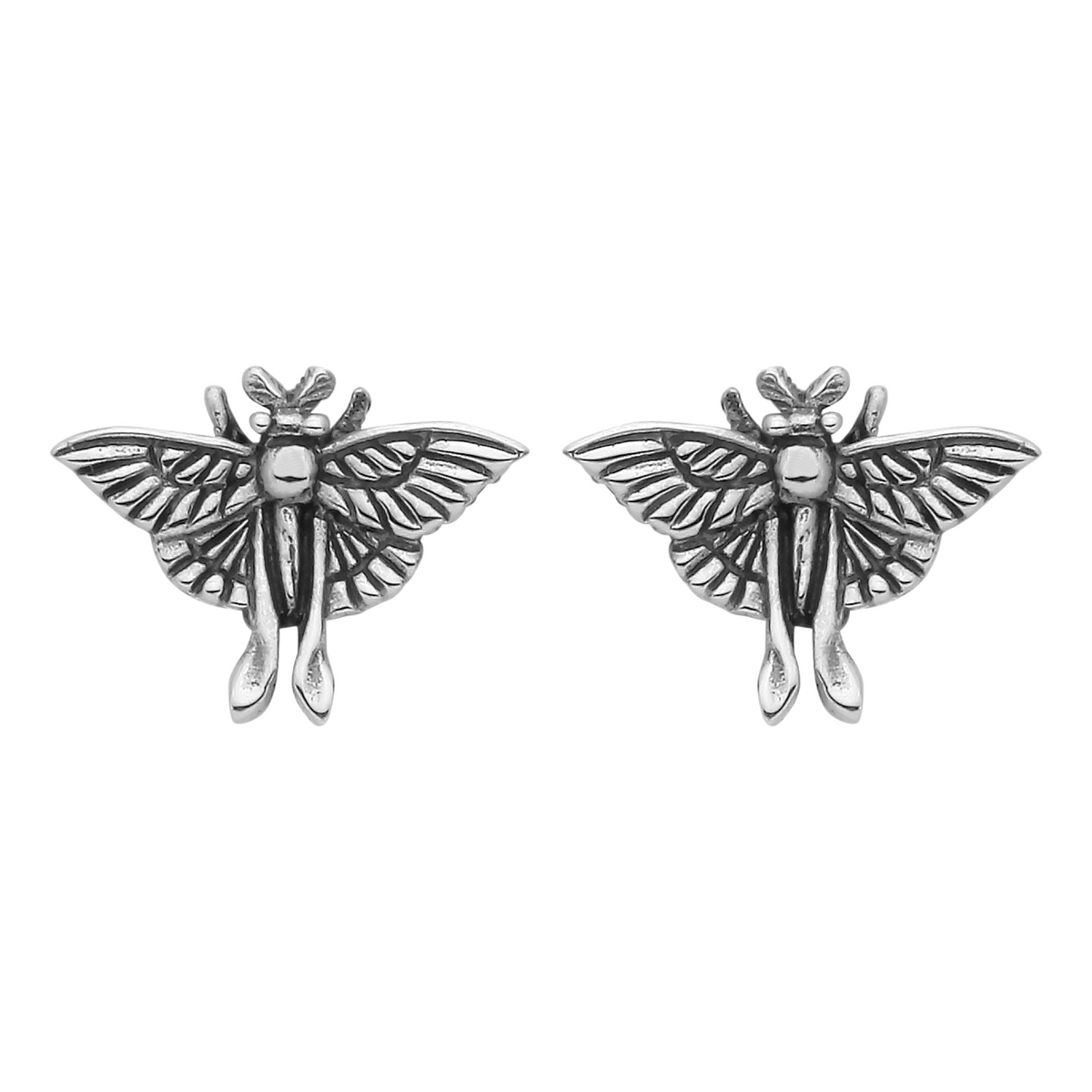 sterling silver luna moth earrings alt gothic halloween jewellery alternative