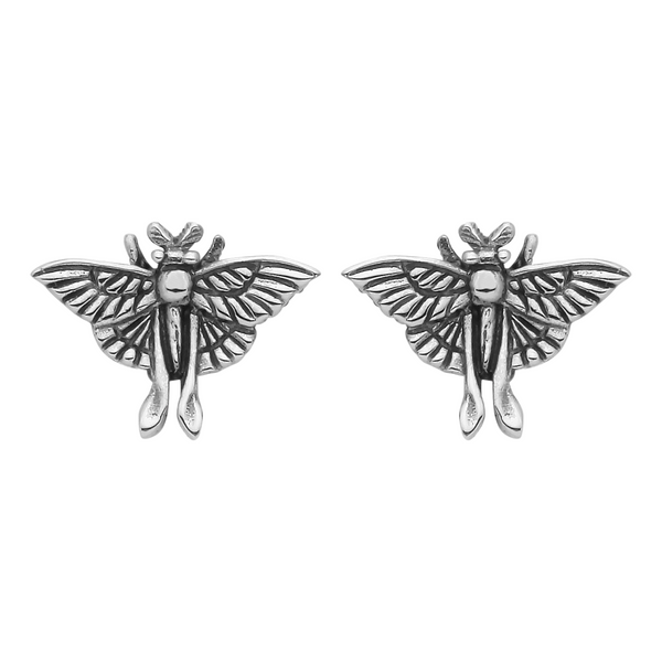 sterling silver luna moth earrings alt gothic halloween jewellery alternative