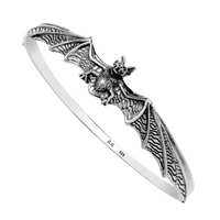 sterling silver bat gothic alt alternative bangle jewellery