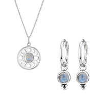 MOONCHILD - Sterling Silver Necklace & Hoop Gift Set