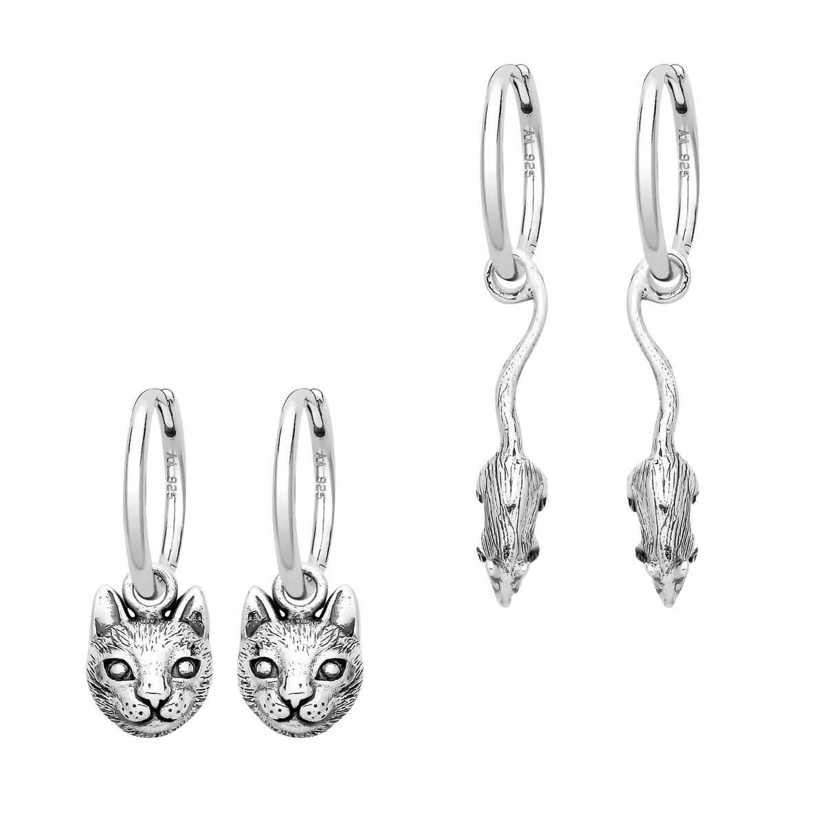 CATS & RATS - Sterling Silver Hoop Gift Set