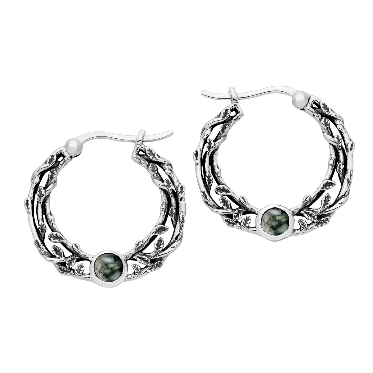 FOLKLORE - Sterling Silver Necklace, Hoop & Stud Gift Set