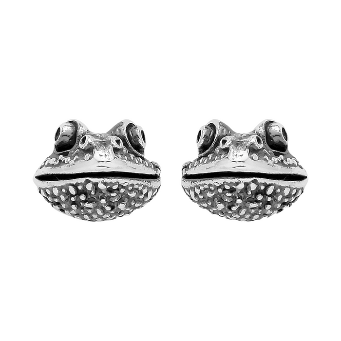 Sterling silver frog toad stud earrings
