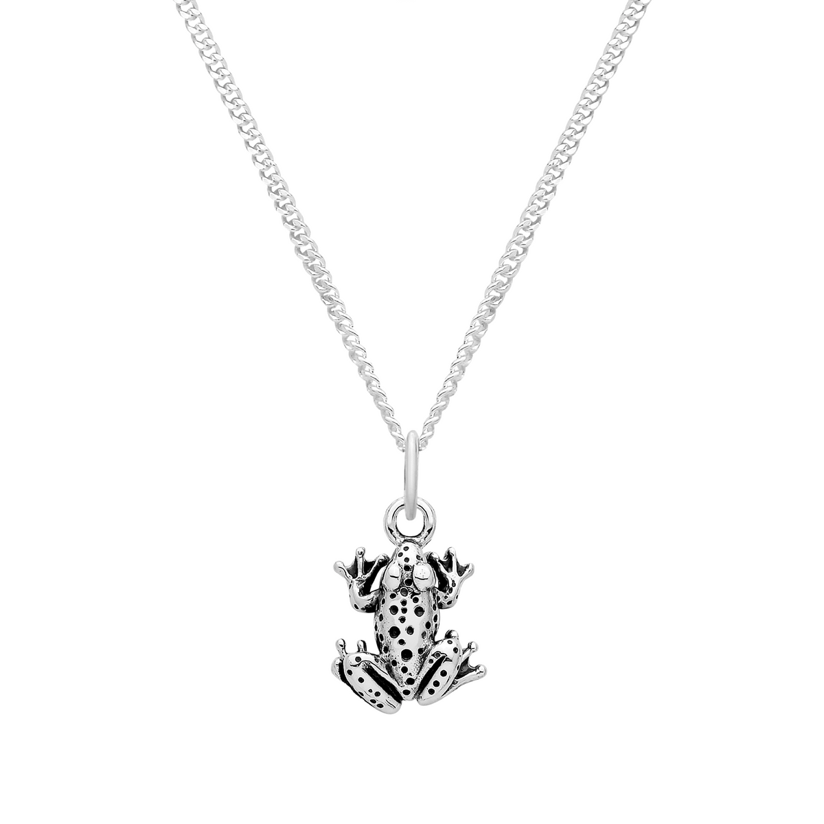 Sterling silver frog toad necklace 