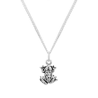 Sterling silver frog toad necklace 