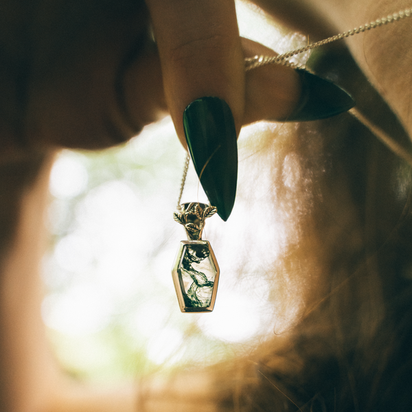 RESTING PLACE - Moss Agate & Sterling Silver Necklace