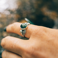 FOREST FABLE - Moss Agate & Sterling Silver Ring