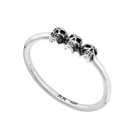 Sterling silver skull gothic stacking stacker ring alternative bohemian jewellery