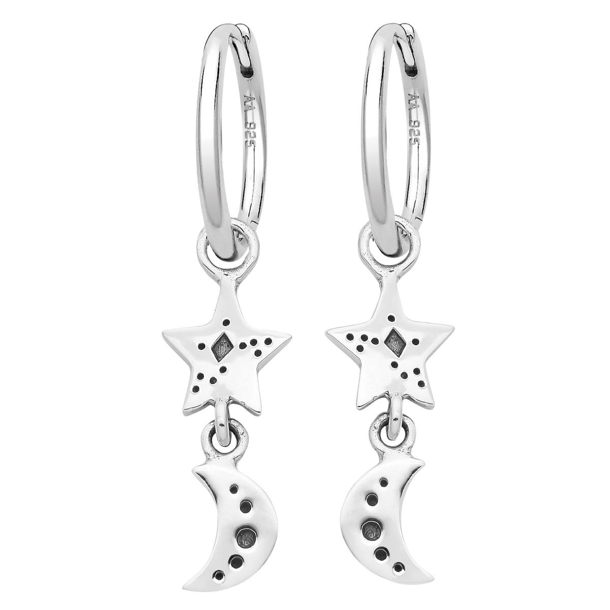 MOON STAR HOOP EARRINGS AS ABOVE JEWELLERY