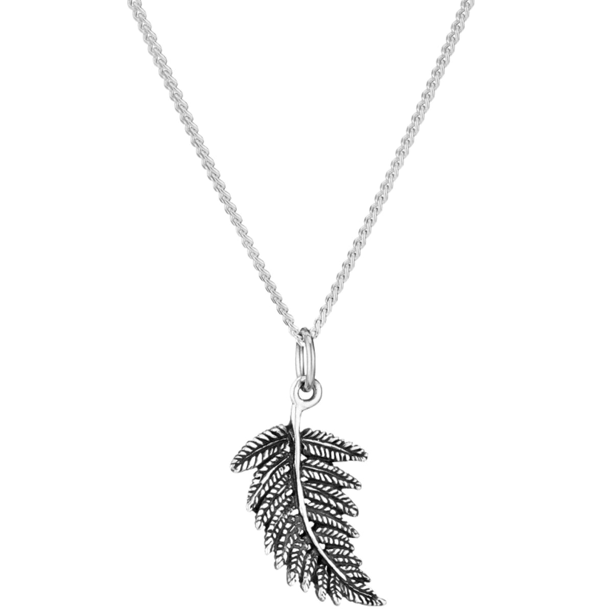 Sterling silver Fern leaf woodland necklace witchy bohemian nature jewellery