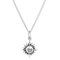 Sterling silver sun celestial boho bohemian necklace