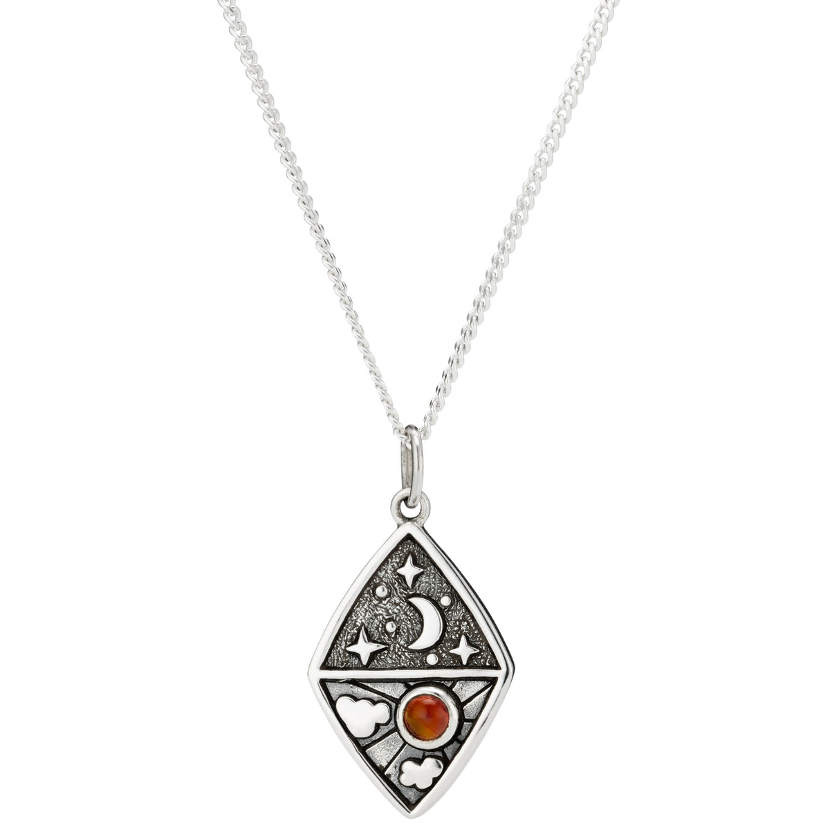 DAWN TO DUSK - Sterling Silver & Carnelian Necklace