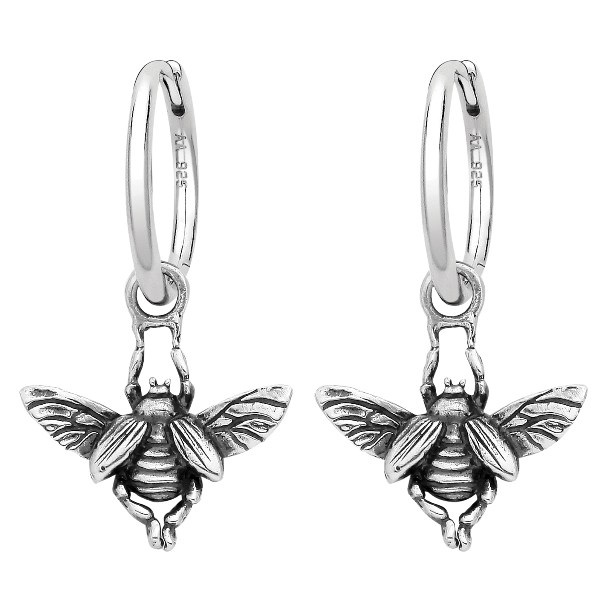 BEETLE BUG - Sterling Silver Hoops
