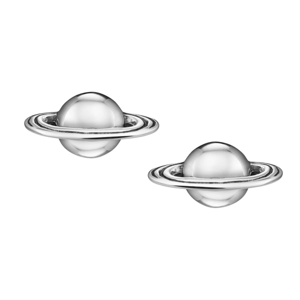 Sterling silver planet stud earrings quirky space galactic jewellery jewelry