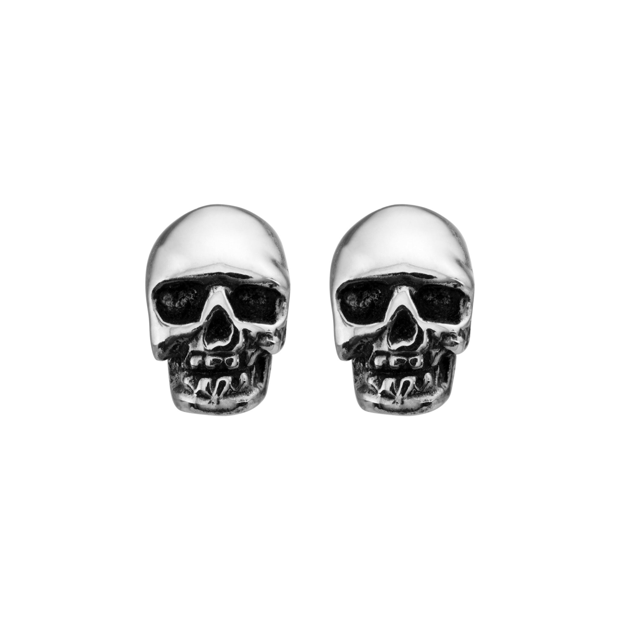 Sterling silver skull stud on sale earrings