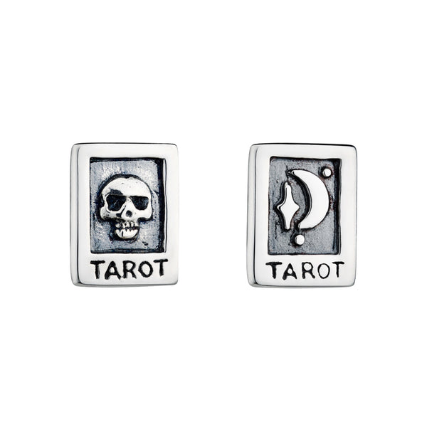 Sterling silver tarot card stud earring gothic alternative magical jewellery jewelry
