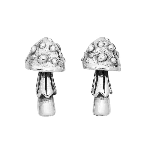 sterling silver mushroom toadstool stud earrings nature autumn inspired cottagecore jewellery