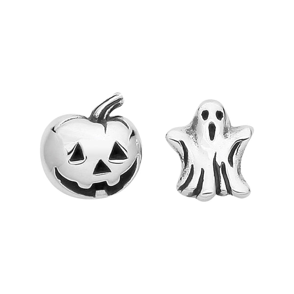 sterling silver ghost pumpkin studs spooky halloween gothic jewellery 