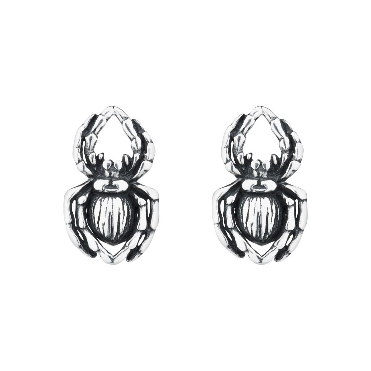 Sterling silver spider stud earrings gothic alternative Halloween spooky jewelllery