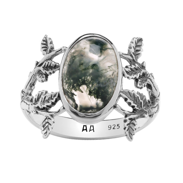 WILD WOODS - Moss Agate & Sterling Silver Ring