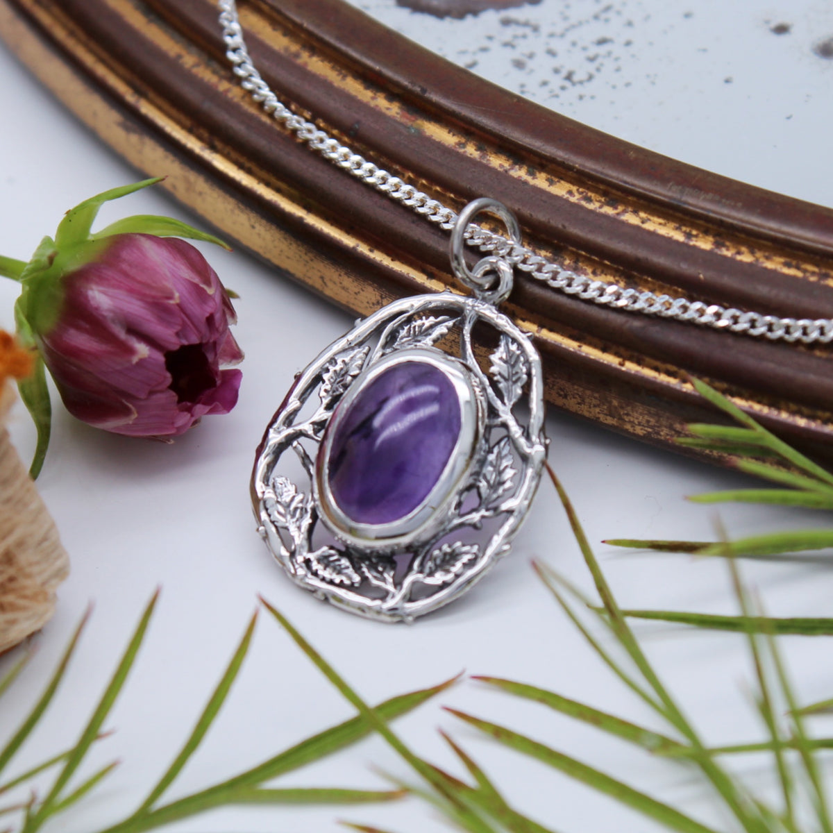 WILD WOODS - Amethyst & Sterling Silver Necklace SECONDS