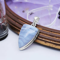 HEAVENLY SKIES - Sterling Silver & Blue Lace Agate Necklace