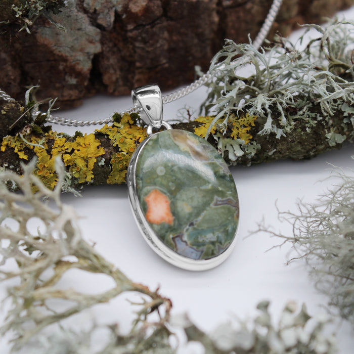 ANCIENT OAK - Sterling Silver & Rhyolite Necklace