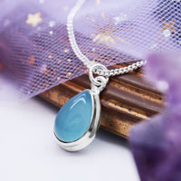 LAGOON - Sterling Silver & Blue Chalcedony Necklace