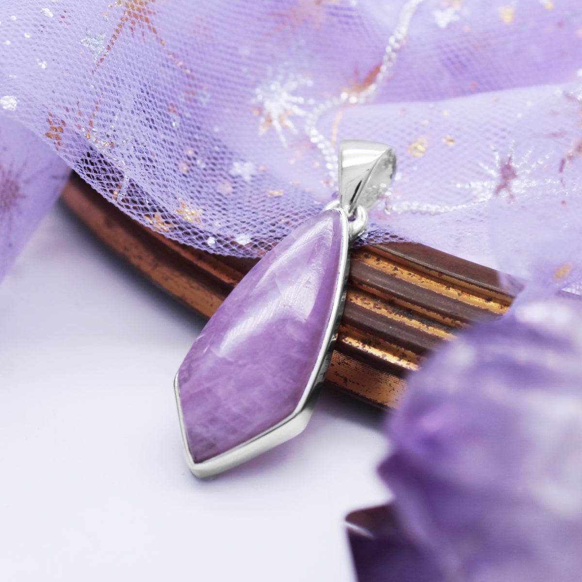PEACE - Sterling Silver & Kunzite Necklace
