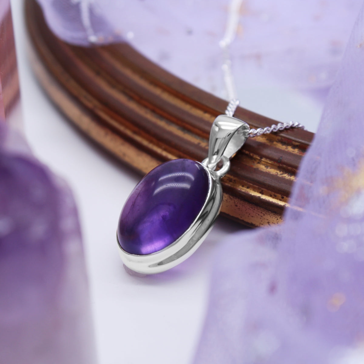 COSMOS - Sterling Silver & Amethyst Necklace