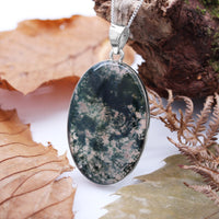 FOREST FOLLY  - Sterling Silver & Moss Agate Necklace